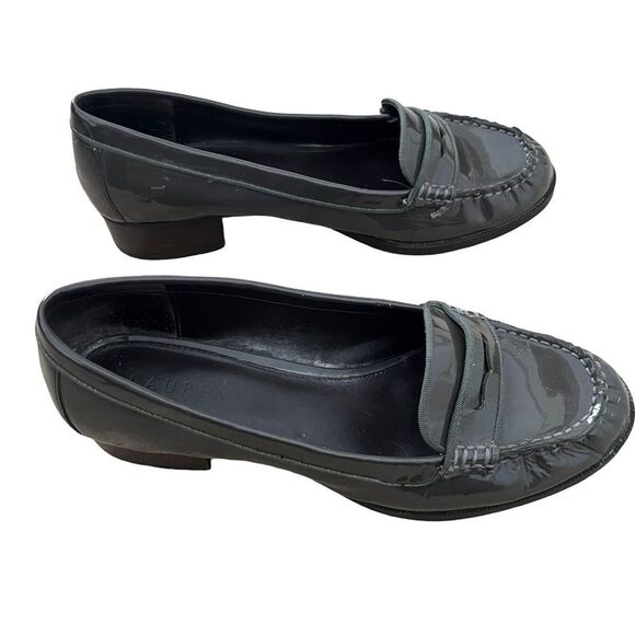 Lauren Ralph Lauren Gray Patent Leather Loafers - Picture 1 of 11